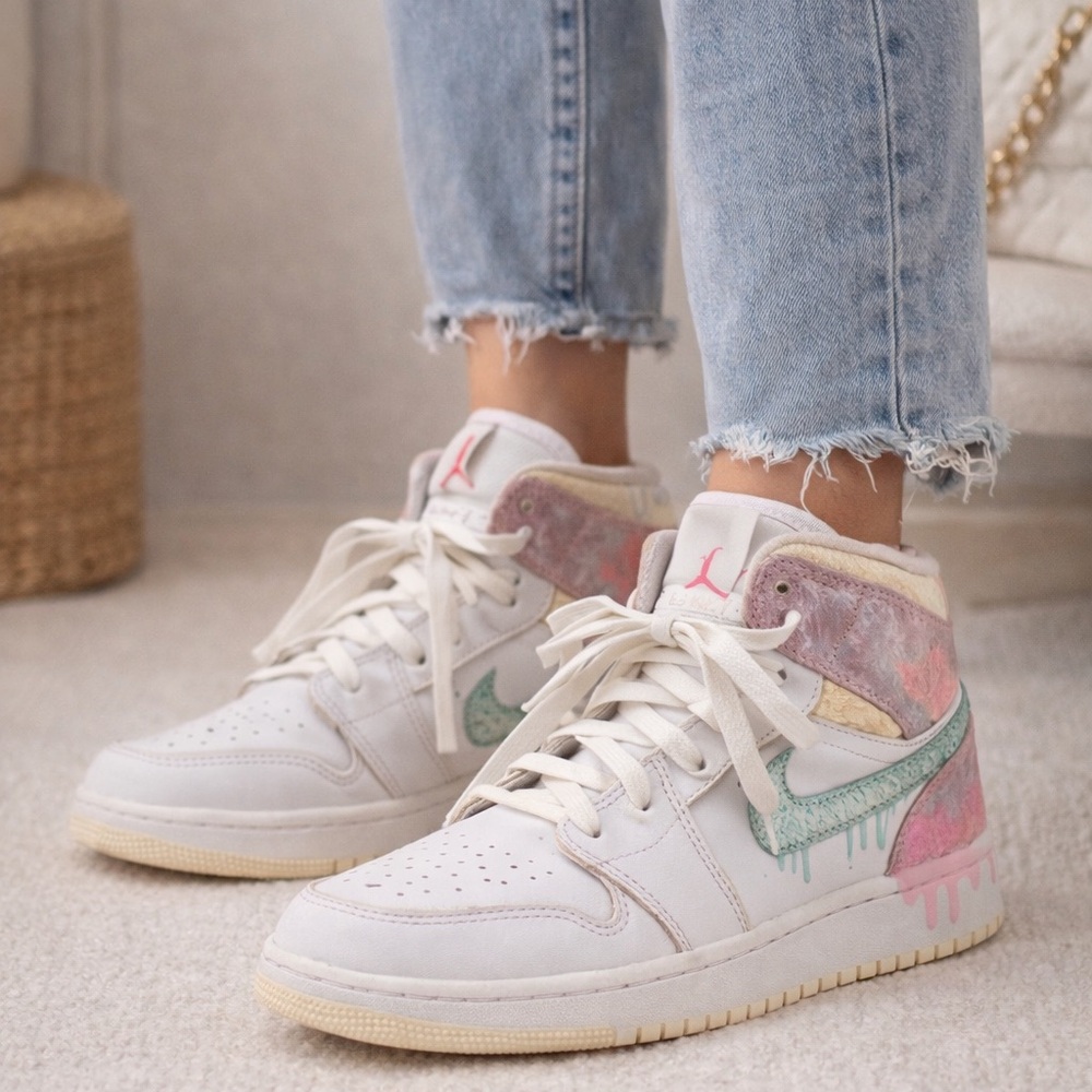 Nike Air Jordan 1 Mid SE Pastel Luxe / Statement Sneaker / Elevated Streetwear